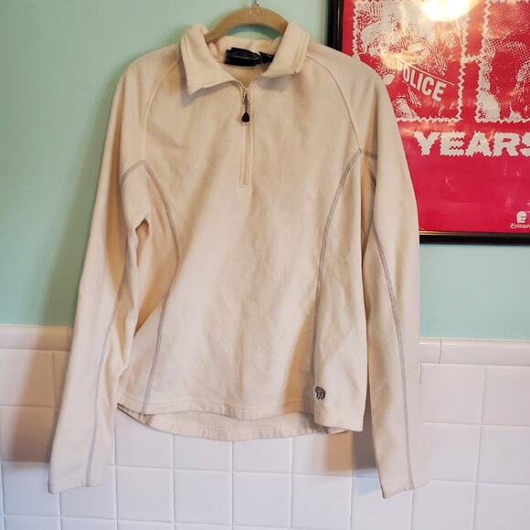 Mountain Hardware Ivory Fleece Quarter Zip Pullover Women's Size Large - Picture 2 of 11